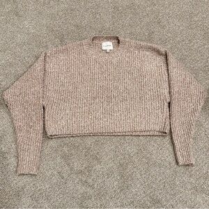 Soft and Cozy Brown Cropped Knit Sweater